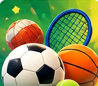 Bolas e raquete de diferentes esportes